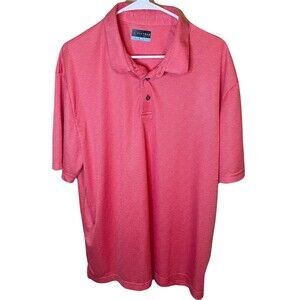PGA Tour Men's Golf Polo Shirt Size XXL Pink White Heathered Short Sleeve Logo
